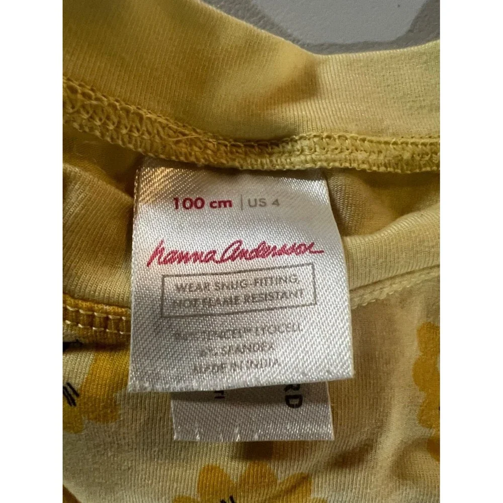 Hanna Andersson Soft Lion Print Short Sleeve Sleep Top Child Size 4